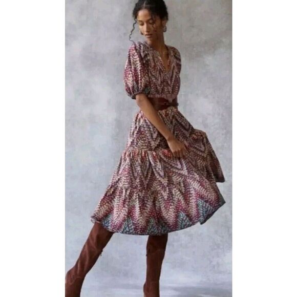 Conditions Apply Anthropologie Plus‎ Size Puff Sleeve Pink Dress Size 20W NWOT - Picture 12 of 16